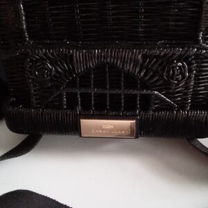 Zarah Juan Jeepney Wicker Crossbody Bag Black Handcrafted Statement Purse